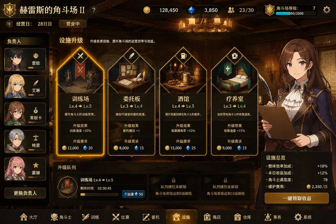 赫雷斯的角斗场Ⅱ 设施升级 详情图 1
